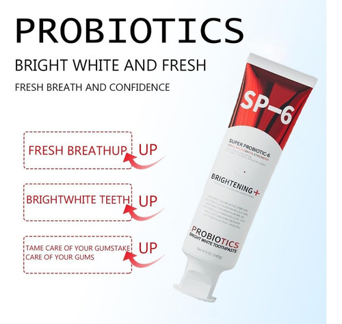 Pasta De Dientes Hannahcos Sp-6 Probiotics Blanqueadora 140g