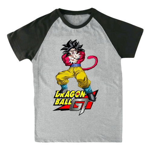 Remera Ranglan Gris Dragon Ball Gt Goku Fase 4 Anime Serie