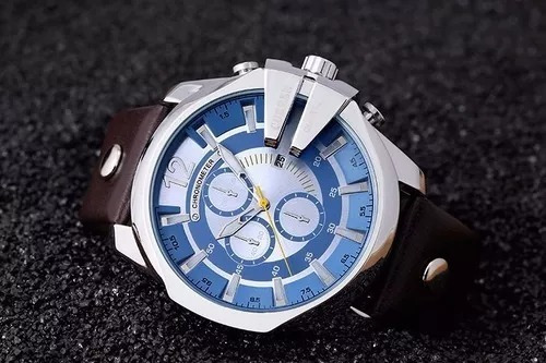 2 Relógio Curren Masculino 8176 Pulseira De Couro + Brinde.