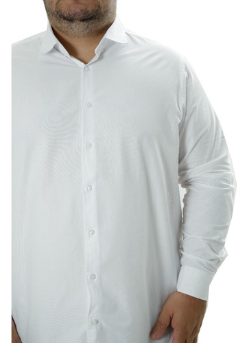 Imagem 3 de 4 de Camisa Social Masculina Manga Longa Oxford Plus Size
