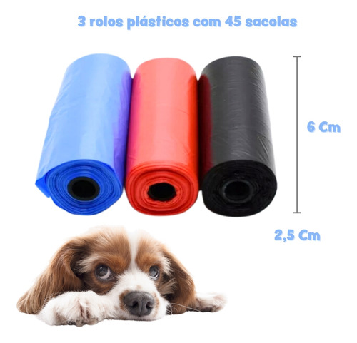 Rolo Saquinho Refil Cata Caca Biodegradável Cachorro Passeio