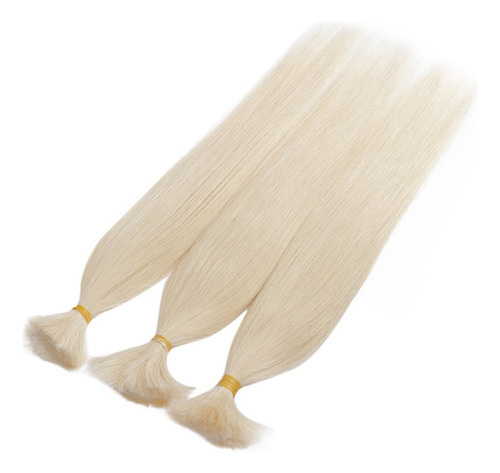 100g 35cm Cabello Humano Voluminoso Oro Blanco #6