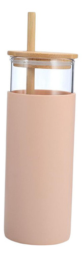 Taza Con Mango De Tapa De Bambú De Paja Alto Borosilicato