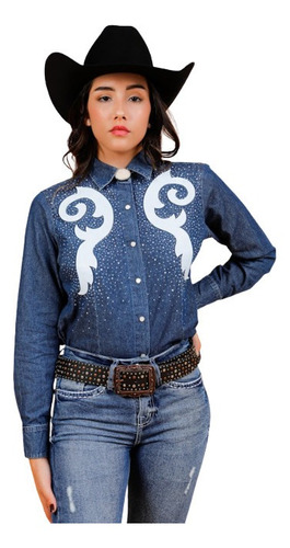 Camisa Jeans Feminina Miss Country Lucile 949  Classic