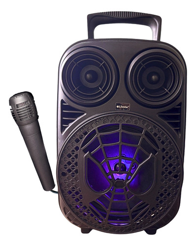 Caixa De Som Portatil Bluetooth Microfone Karaoke Com Led