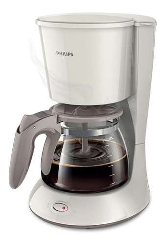 Imagen 2 de 3 de Cafetera Philips Daily Collection HD7447 semi automática blanca y beige seda de filtro 220V