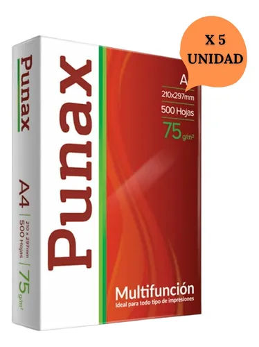 Resma A4 Punax 75grs X500 Hojas X5 Ledesma