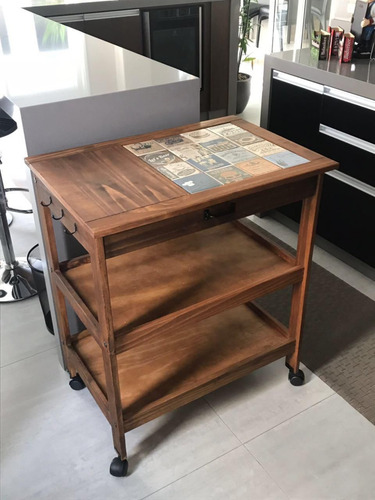 Mesa Carrinho Gourmet Para Festa Churrasco Auxiliar