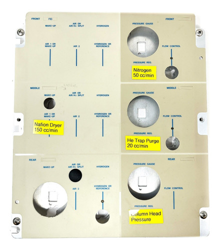 Flow Control Panel For Varian Cp-3800 Gas Chromatograph Eeh