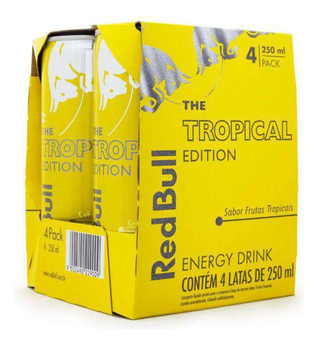 Energético Red Bull Tropical Edition - 4 Unidades De 250ml