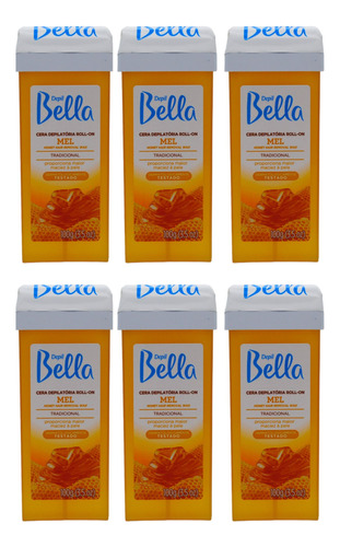 Kit 6 Refis Cera Roll-on Mel Depilatotia 100g Depil Bella