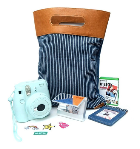 Kit Denim Cámara Instax Mini 9 Azul Hielo