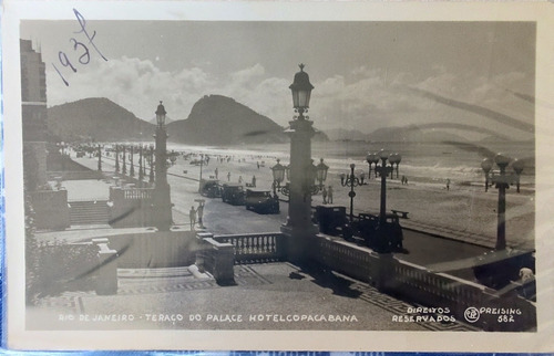 Antigua Postal  Rio Janeiro 1937 Hotel Copacabana (ff77