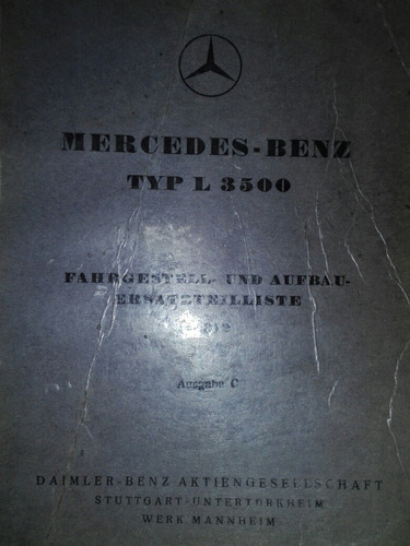 Manual Mercedes Benz Typ L3500. Edicion C
