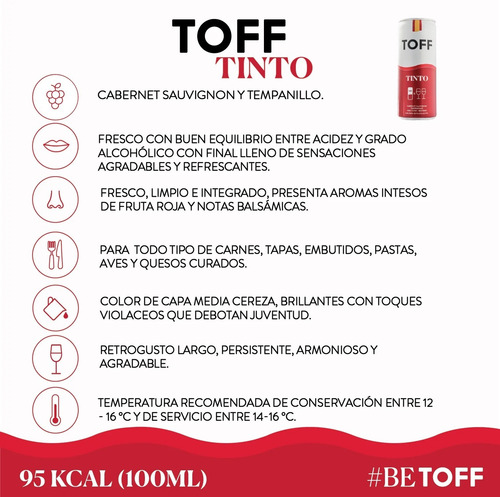 Vino Tinto Toff 250ml