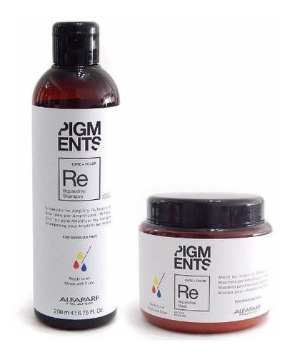 Kit Alfaparf Pigmentos Reparador Y Color Shampoo + Máscara