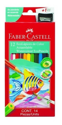 Lápices De Colores Faber Castell Acuarelables Largos X 12