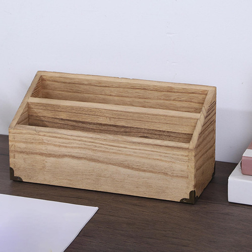 Soporte De Organizador De Escritorio De Madera Con Una
