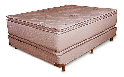 Sommier Y Colchón 2 Plazas Resortes Jacquard Doble Pillow