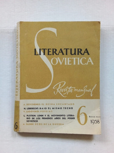 Revista Literatura Soviética #6 - Unión Escritores 1958 - U