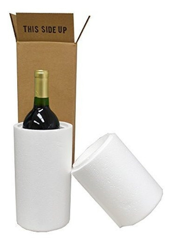 Vino Cajas De Envío Y Espuma Remitente - 1 Botella (6 Cajas,