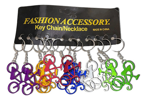 Pack 12 Llaveros Bicicleta Aluminio Abretapa Multicolor 6 Colores
