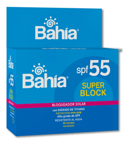 Bloqueador Bahia Superblock Spf55 En Caja X 20 Sachets