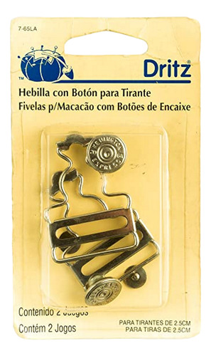 Hebilla Chica Botón Para Tirante Plateado 2 Pz Dritz