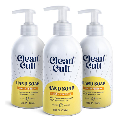 Cleancult Jabon De Manos Rtu 3 Pack - Verbena De Limon