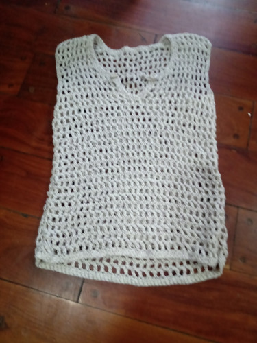 Chaleco Calado Hilo Beige T S Sweater Poulover 