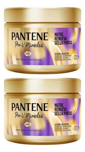 2 Pzas Mascarilla Capilar Pantene Nutre Renueva Sella 300ml