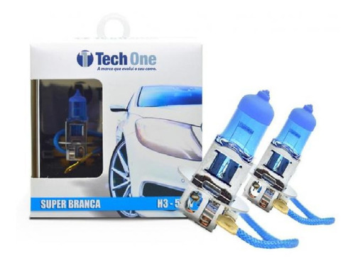 Kit Par Lâmpadas Super Branca Tipo Xenon 8500k H3 55w 12v