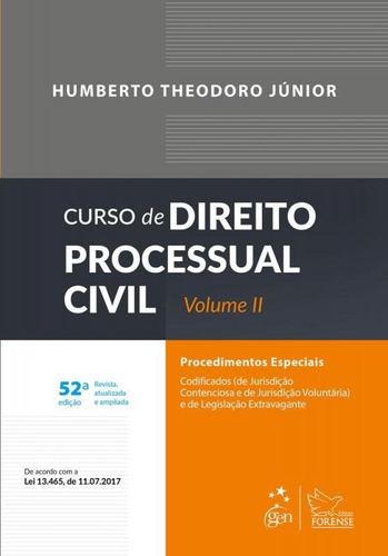 Curso De Direito Processual Civil - Vol Ii - Forense, De Humberto Theodoro Júnior. Editora Companhia Editora Forense, Capa Mole, Edição 52 Em Português