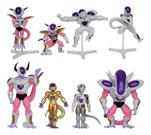 Kit 8 Boneco De Ação Dragon Ball Freeza / Action Figure Gk Series - Colecionável 8-12cm