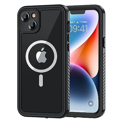 Funda Magnetica Para iPhone 14 6.1 Pulgada Negro A Prueba-02