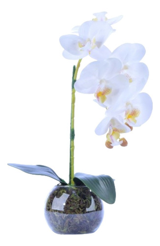 Arranjo De Orquídea Artificial Branca Pequenina Lua