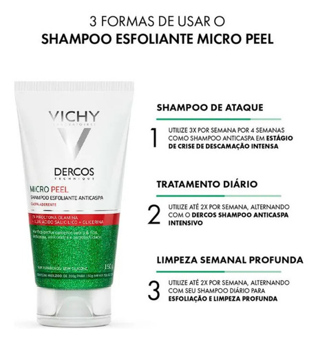 Shampoo Esfoliante Anticaspa Dercos Micropeel 150g Vichy