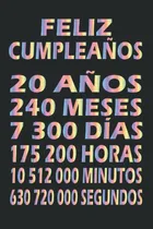 Comprar Feliz Cumpleaños 20 Años: Feliz Cumpleaños 20 Cuaderno 610hz