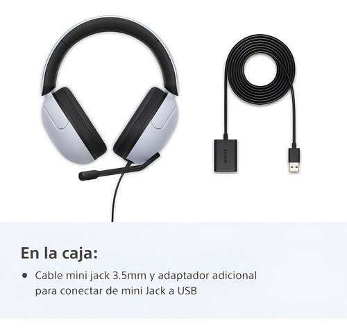 Fones de ouvido para jogos com fio Inzone H3 - brancos