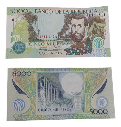 5000 Pesos 2 De Agosto 2014 Unc 