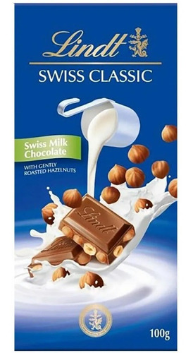 Chocolate Lindt Swiss Classic Milk Avellanas 100grs