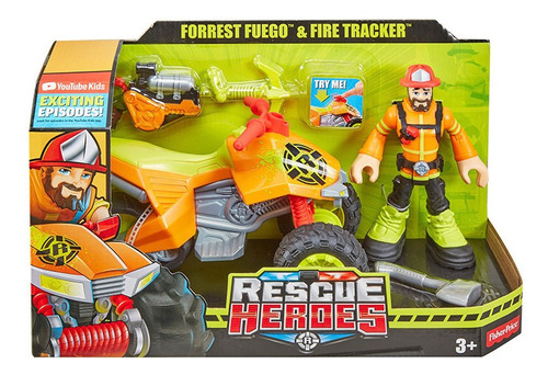 Figura Acción Rescue Heroes Fisher Price Vehículo Juguete