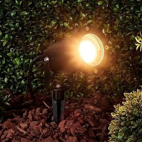 Imagen 8 de 10 de Estaca Para Jardin Parques Gu10 Negra Apto Led Aluminio