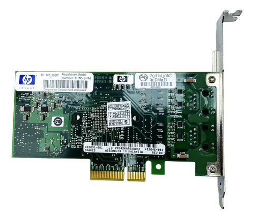 Placa Rede Hp Nc360t Hstns-bn16: 2x Rj45 10/100/1000 P. Alto