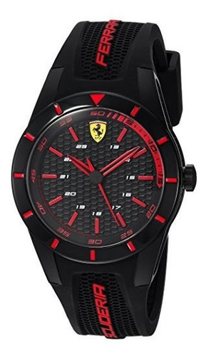 Ferrari Reloj De Cuarzo De Acero Inoxidable Y Caucho Para Ho