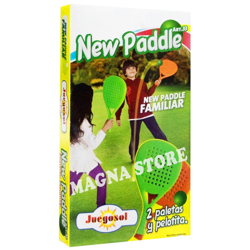 Paletas Paddle Infantil Familiar X2 + Pelota Juegosol +3 Año