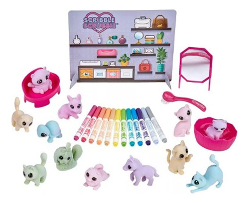 Crayola Scribble Scrubbie Pets Beauty Shop 12 Piezas