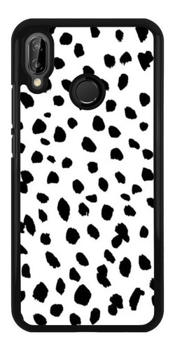 Funda Protector Para Huawei Fondo Blanco Manchas Negras