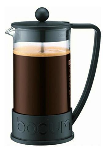 Bodum, Brazil Cafetera, Prensa Francesa, 1 Lt, 8 Tzs, Negro