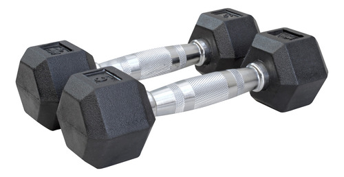 Mancuerna Recubierta Md Fitness 5 Lb - Entrenamiento Ideal Negro